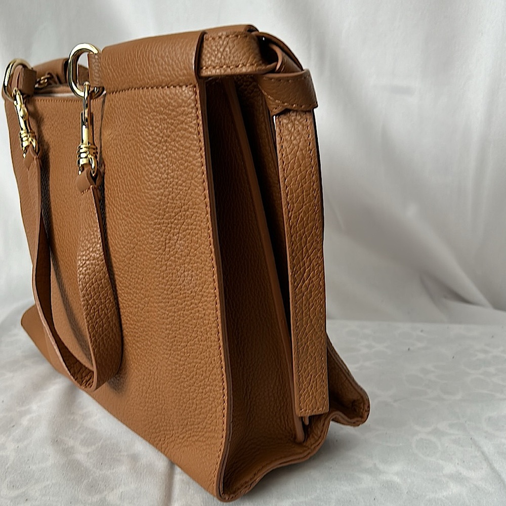 Iacucci Italy Luxurious Caramel Brown Pebbled Leather Handbag Purse 🌸🌸 - Picture 4 of 9